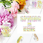12 Rolls Spring Floral Washi Tape Set, Butterfly Tulip Flower Masking Tapes, Summer Decorative Paper Tape for Scrapbooking Journaling DIY Crafts Gift Packaging 16.4FT