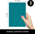 PAPERAGE Lined Journal Notebooks, 3 Pack, (Yellow, Blush & Turquoise), 160 Pages, Medium 5.6 inches x 8 inches - 100 GSM Thick Paper, Hardcover