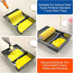 6 Pack Paint Tray Liners 7 Inch, 3 Heavy-Duty Plastic Trays with 3 Disposable Clear Liners, Paint Roller Trays, Paint Pan Liners for Walls, Furniture & DIY Painting Projects