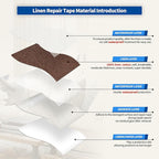KING MOUNTAIN Linen Repair Patches, Self-Adhesive Linen Fabric Patches, 4 X 63 inch Extra Size, Multi Color, Can be Used for Linen Sofa Repair and Linen Clothes Repair (Medium Brown)