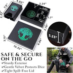 Dice Tray and Dice Tower for DND and RPG - All-in-One Game Roamer Tray & Large Tower for Random Rolls - Stores Your Sets, Mini's and More Compatible with D&D (Green Tree)
