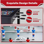 Foosball Coffee Table, 42" Soccer Game Table with Tempered Glass, Modern Game Table with 2 Balls for Adults, Kids, Home, Indoor Family Living Room