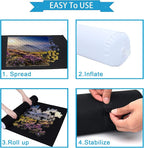 Becko US Puzzle Mat Roll Up with Drawstring Storage Bag, Felt Rollup Mat for Easy Transport & Storage, Portable Puzzle Board Puzzles Saver Keeper for Jigsaw Puzzles Up to 1500 Pieces