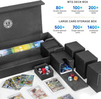 6 in1 Card Deck Box Set,X-Large Premium Trading Card Storage Case with 5 Small Box,Magnetic Game Deck Display Case Compatible with MTG/TCG/Yugioh/Magic/Commander(Black＆Grey)