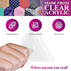 Quilting Acrylic Template Set | Precision Tools for Quilting Enthusiasts | Half Hexagon Design | Includes Sizes 4", 3", 2", 1" | 1/8 Clear Acrylic | 1/4" Seam Allowance for Accuracy