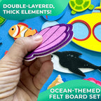 QUOKKA Ocean Felt Board for Toddlers - 70 PCS Double-Thick Felt Board Story Set with Large 41x30 Inch Durable Wall Activity Boards - Ideal for Storytelling Indoor Toddler Activities and Classroom