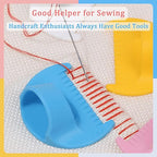 2 PCS 4mm Edge Lock Seam Guide, Mini Sewing Finger Ruler for Hand Sewing, DIY Sewing Kit Tool, Sewing Needle Gauge Measuring Guide, White