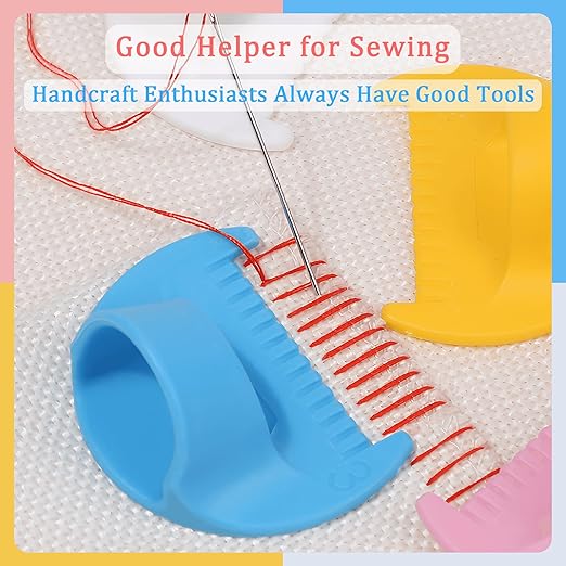 1 PCS 3mm Edge Lock Seam Guide, Mini Sewing Finger Ruler for Hand Sewing, DIY Sewing Kit Tool, Sewing Needle Gauge Measuring Guide, Blue