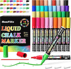 36-Color Liquid Chalk Markers Set, Erasable, Dust-Free, for Blackboard, Glass, Cars, Windows - Ideal for Teaching, Display, Creativity, Paint Pens, Dry Erase Markers