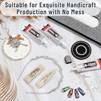 B-7000 Craft Glue for Jewelry Making, Multi-Function B-7000 Super Adhesive Glues Liquid Fusion Glue for Rhinestones Crafts, Clothes Shoes, Fabric, Jewelry Making, Cell Phones (3x25 ml/0.9 oz)