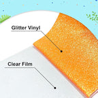 Glitter Heat Transfer Vinyl Multicolored 12"x10"-12PCS Glitter Iron on Vinyl for T Shirts Easy to Cut and Weed Compatible with All Cutter Machines HTV Iron onVinyl for Cricut (Multicolored)