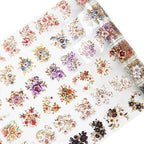 6PCS Baroque Flower PET Tape Set, Vintage Floral Pre-Cut Tapes for Journaling, Scrapbooking, and Junk Journal Ephemera, with Decorative Clip