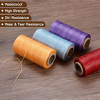 uxcell Leather Sewing Waxed Thread, 284 Yards / 260m 0.8mm 150D Flat Polyester All-Purpose Threads for Leather Crafts, Bookbinding, Burgundy