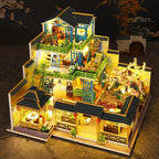 Spilay Dollhouse DIY Miniature Wooden Furniture Kit,Mini Handmade Big Castle Model with Dust Cover & Music Box,with dust Cover 1:24 Scale Creative Doll House for Adult Gift