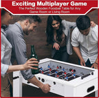Foosball Coffee Table, 42" Soccer Game Table with Tempered Glass, Modern Game Table with 2 Balls for Adults, Kids, Home, Indoor Family Living Room