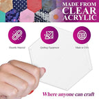 Hexagon Quilting Template Set - 7" with 1/4" Seam Allowance - Durable Acrylic Templates for Quilting, Patchwork, Crafting, & Sewing Projects - Clear Templates for Accurate Designing