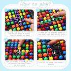 168PCS Marbles Intellectual Chessboard Dual Dual Strategy Board Game,Colored Marbles Fun Table Top Strategy Chess Board Game for Kids & Adults