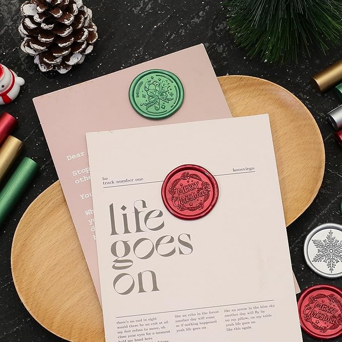 SWANGSA 20 Pieces Glue Gun Sealing Wax Sticks Metallic Red Green Antique Gold Silver for Wax Seal Stamp, Great for Wedding Invitations, Christmas Cards, Envelopes, Wine Packages, Gift Wrapping