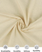 HOTGODEN Medium Weight 100% Cotton Muslin Fabric: 63 inch x 2 Yards Unbleached Muslin Linen Fabric Material for Sewing Material Apparel Cloth