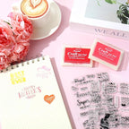 Whaline 4 Sheets Mother's Day Clear Stamps Greeting Words Silicone Transparent Stamps for DIY Craft Card Making Scrapbooking Embossing Album Decor