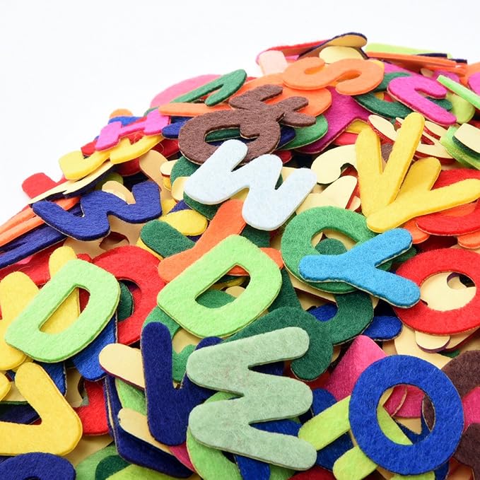 Outus Felt Letters Stickers Self-Adhesive Alphabet Letters for Kids DIY Craft 500 Pieces, 1 Inch Assorted Colors