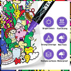 FUMILE 48 Colors Acrylic Paint Marker Dual Tip(Fine and Dot Tip), Paint Pens Acrylic Markers for Wood, Rock, Plastic, Glass, Ceramic, Canvas.Acrylic Markers Set for DIY Christmas Card and Art