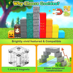 Large Magnetic Blocks Kids Building Toys Mine Magworld Magic Enchanted Building Craft 1'' Cubes, Construction Sensory Toys for 3+ Year Old Boys Girls, Game Gifts for Kids Ages 4-6, 5-7, 4-8, 8-12