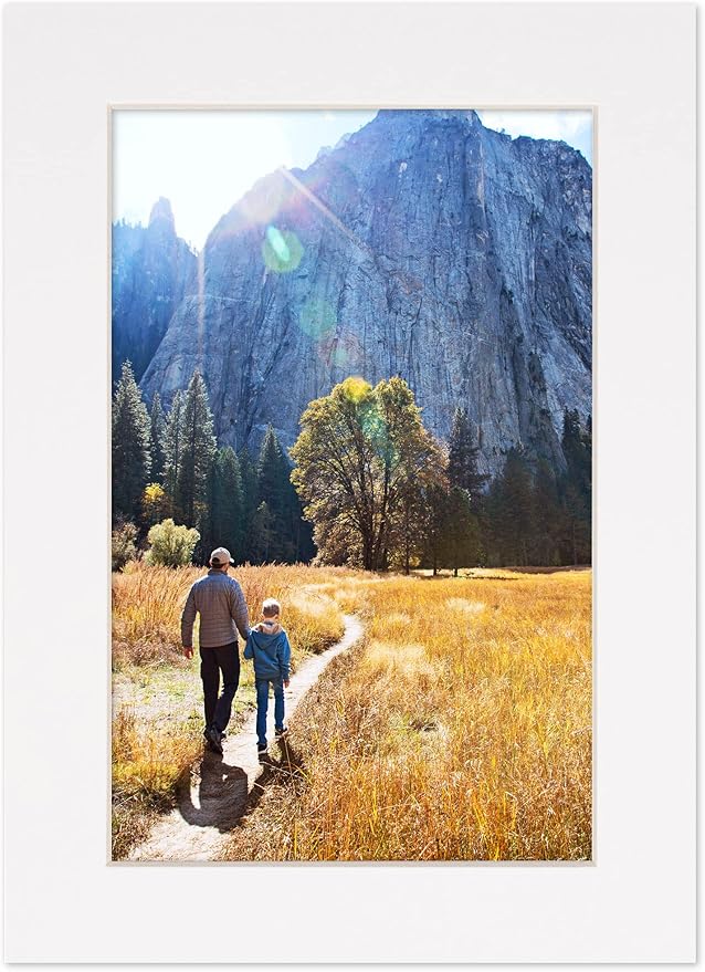 5x7 Mat for 8.5x11 Frame - Precut Mat Board Acid-Free White 5x7 Photo Matte Made to Fit a 8.5x11 Picture Frame, Premium Matboard for Family Photos, Show Kits, Art, Picture Framing, Pack of 100 Mats