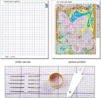 Foxdiviy Stamped Cross Stitch Kits for Beginners Full Range of Cross Stitching 11 CT Printed Cross Stitch Kits for Kids Adults Cross Stitch Patterns Needlepoint Kits-Colorful Parrot 18x18 inch