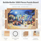 2000 Pieces Rotating Puzzle Board with 4 Drawers,40.16"x28.5" Portable Wooden Jigsaw Puzzle Table with Lazy Susan Spinning Cover for Adults