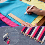 Hpmjz 12Pcs Fabric Tailors Markers for Sewing, Sewing Washable Disappearing Pen 3 Colors Sew Marking Chalk for Fabric Water Soluble Quilting Tracing Tools Dressmakers Embroidery DIY Crafts
