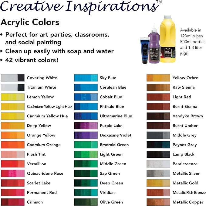 Creative Inspirations Acrylic Paint - Pearlessence - 120 mL Tube - Smooth & Creamy Consistency, Vibrant Pigmentation, Great Coverage for Artists - Clean Up with Soap & Water