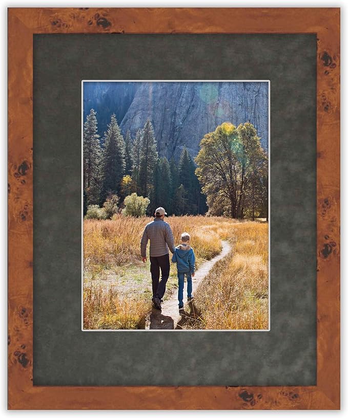 Pack of TEN 11x14 Mats Bevel Cut for 8.5x11 Photos - Acid Free Dark Grey Suede Precut Matboards For Pictures, Photos, Framing - 4-ply Thickness