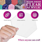 Hexagon Quilting Template Set - 8" with 1/4" Seam Allowance - Durable Acrylic Templates for Quilting, Patchwork, Crafting, & Sewing Projects - Clear Templates for Accurate Designing