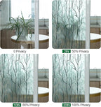 DKTIE Nature Pattern Rainbow Window Film Decorative Stained Glass Window Film Static Cling Films Easy Apply Removable Comes with Tools (U1747-Reeded Glass, 17.7" x 118.1")