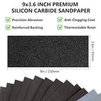 Sandpaper 6000 Grit, Wet Dry Sanding Sheets 9 x 3.6 Inch for Wood Furniture Finishing, Metal Sanding and Automotive Polishing, 14-Sheet