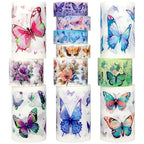 Washi Tape Set 12 Rolls - Over 700 PCS Butterfly Stickers, Washi Tape Stickers for Scrapbooking Supplies, Bullet Journaling Supplies, Junk Journal, DIY Crafts Art