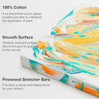 AUREUO Mini Stretched Canvas - 3x4 Inch/24 Pack - 2/5 Inch Profile Small Square Canvas - Gift Set Bulk Pack Canvases for Acrylic Painting & Craft