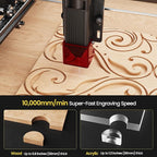 LONGER Laser Engraver Ray5 10000mW Engraver Machine DIY CNC Laser Cutter Tool for Metal Glass Wood Working Area 15.7 "x15.7" with Air Assist Rotary Roller Kit Laser