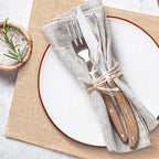 Preboun 5 Pcs Burlap Squares Multipurpose Natural Burlap Placemats Bulk for Farmhouse Home Party Wedding Table Cover Centerpieces Craft Supplies(20 Inch)