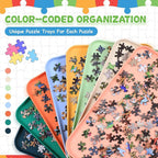 8 Pcs 15'' x 10.5'' Extra Large Puzzle Sorting Trays Stackable Puzzle Trays for Sorting Piece Sorter Jigsaw Storage Accessory for Sorting 2000/3000/5000/6000 Pieces