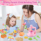 Hamdol DIY Flower Bouquet Craft Kit for Girls Ages 4-8, Creative Fabric Flower Making Set, Educational STEM Toy for Kids 5 6 7 8, Preschool Arts & Crafts Birthday or Christmas Gift for Boys and Girls