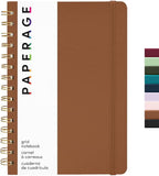 PAPERAGE Graph Paper Spiral Notebook & Journal, (Cognac), 160 Pages, Medium 5.5 inches x 8 inches - 100 GSM Thick Graphing Paper, Hardcover, Double-Wire Grid Spiral Notebook