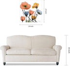 Empire Art Direct Frameless Free Floating Tempered Glass Panel Graphic Wall Art Ready to Hang, 24" x 24", Flowers and Ferns, Orange and Blue Flower