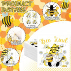 Fulmoon 200 Pieces Summer Bee Cocktail Napkins Disposable Decorative Decoupage Beverage Paper Napkins Bulk Dessert Towel for Summer Tea Party Dinner