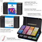 COLOUR BLOCK Soft Pastels for Artists - 80 Colors Square Chalk Soft Pastels Art Set in CARBON Box - Vibrant Pigments Art Kit for Painting, Drawing, Sketching, Hobbyists, Students and Kids