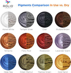 Rolio Mica Powder Pearlescent Color Pigment - Art Set for Resin Epoxy - for Soap Making, Nail Polish, Lip Gloss Set, Eye Shadow, Bath Bomb, Slime & Candle - 10g, 12 Jars - (Earth Colors)