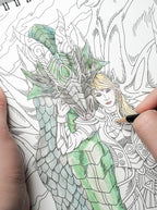 ColorIt Colorful Dragons Adult Coloring Book, Volume I - 50 Single-Sided Designs, Thick Smooth Paper, Lay Flat Hardback Covers, Spiral Bound, Dragon Coloring Pages