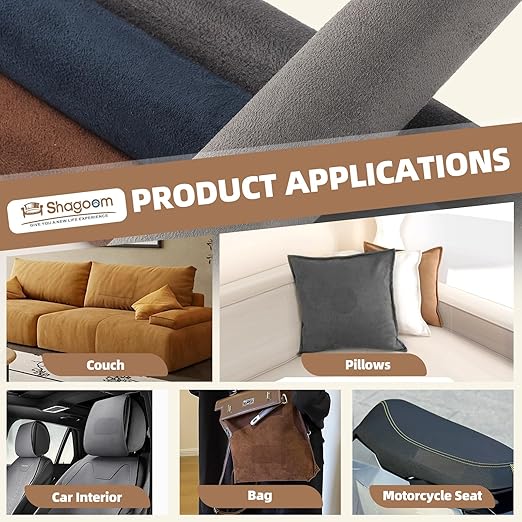 Suede Repair Patch, 17X79 Inch Fabric Large Repair Tape, Self-Adhesive Patches for Furniture, Sofa, Car Interior, Shoes, Hand Bag, Clothing (Brown, 17X79 Inch)