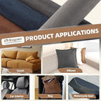 Suede Repair Patch, 17X158 Inch Fabric Large Repair Tape, Self-Adhesive Patches for Furniture, Sofa, Car Interior, Shoes, Hand Bag, Clothing (Dark Grey, 17X158 Inch)